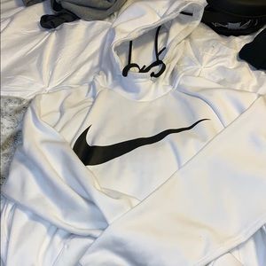 NIKE WHITE AND BLACK HOODIE